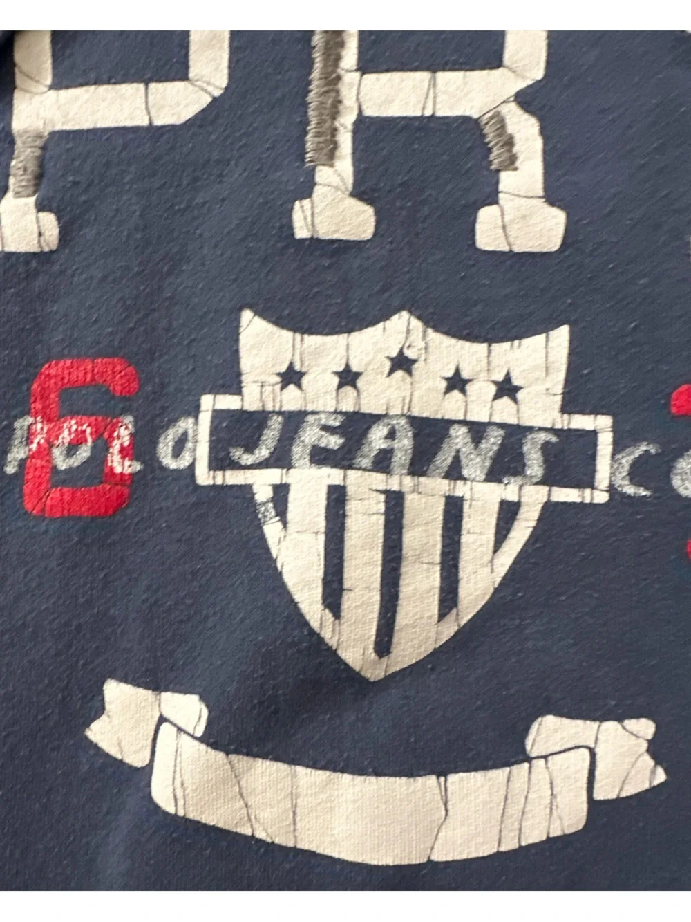 Polo by Ralph Lauren Navy Pullover Hooded Sweatshirt  Embroidered Crest VTG